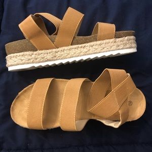 SOLD . Tan Espadrille Sandals